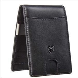 Leather Wallet with Money Clip Credit Card Holder​